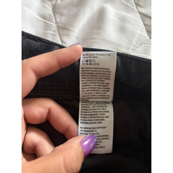 American‎ Eagle Outfitters Womens Black Flare Jeans Size 8 Regular Stretch AE - Picture 6 of 9